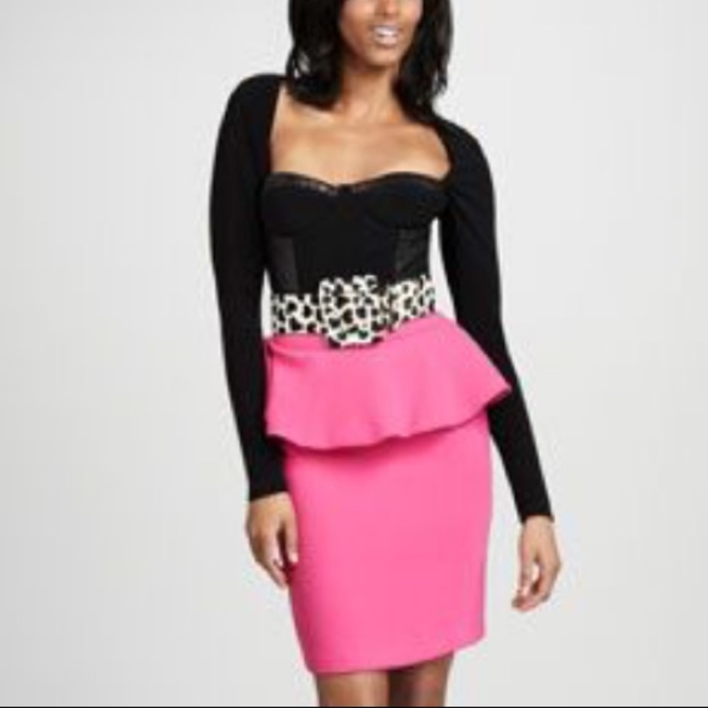 Alice + Olivia Black Lali Leather Detail Bustier - Picture 7 of 7